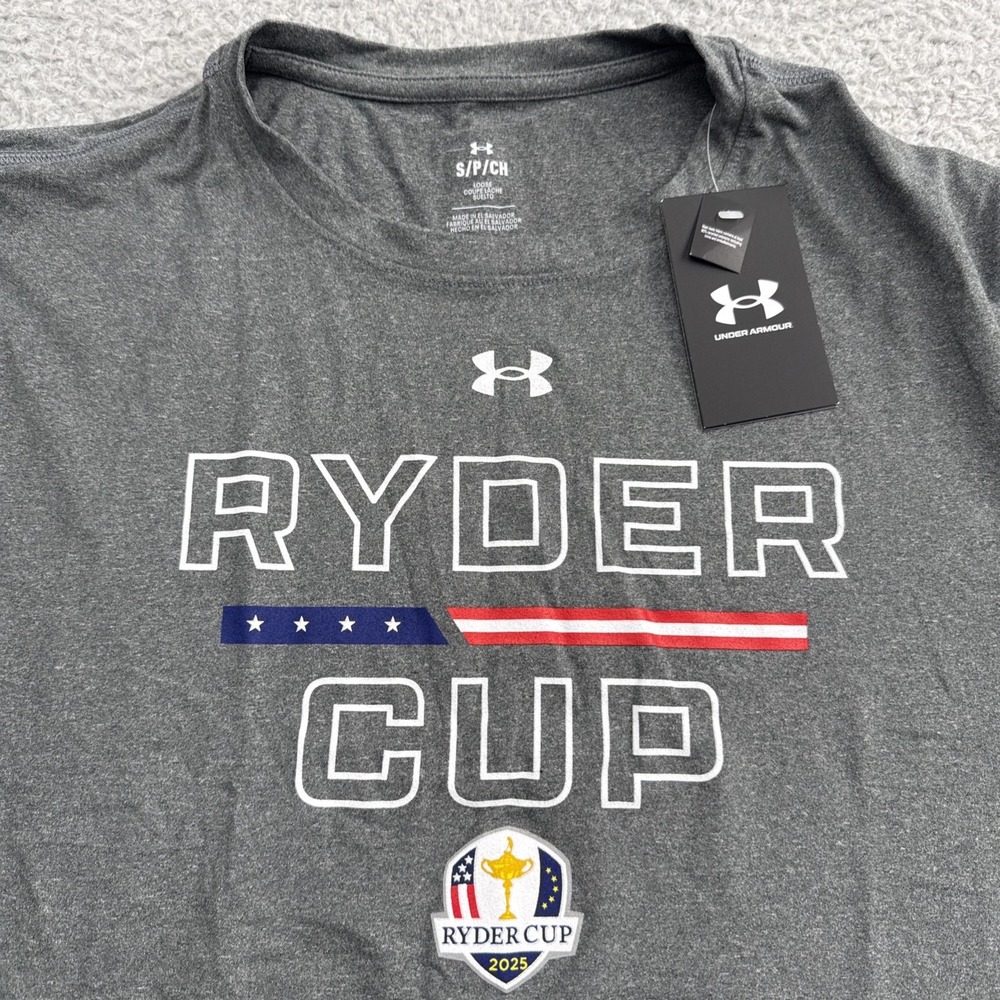Bethpage Black 2025 Ryder Cup Shirt Mens Small Loose S/S Stretch Under Armour